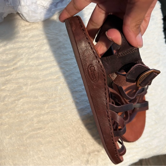 Brown Strappy Sandals CHACO size 40 used Like NEW, they have stitching. - Picture 11 of 16